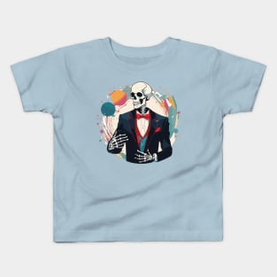 Suited Skeleton Seeks Dance Companion Kids T-Shirt